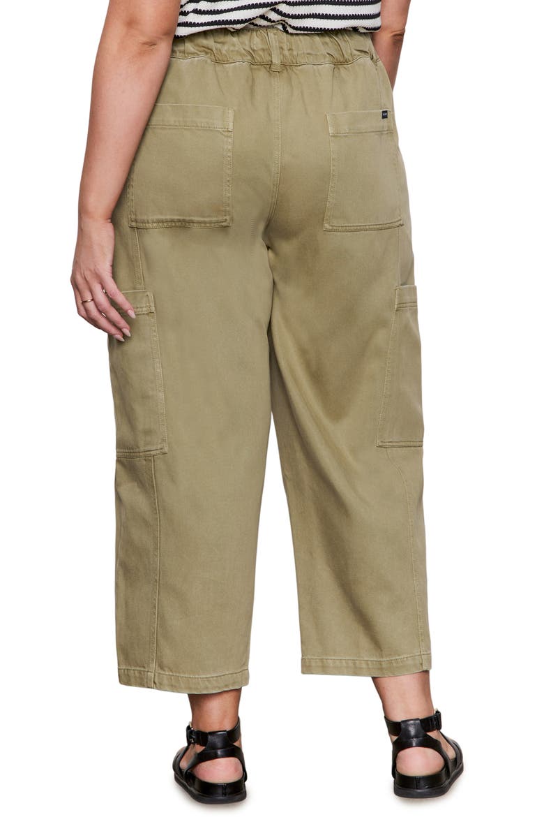 Area Pull-On Ankle Wide Leg Twill Cargo Pants, Alternate, color, BAMBOO