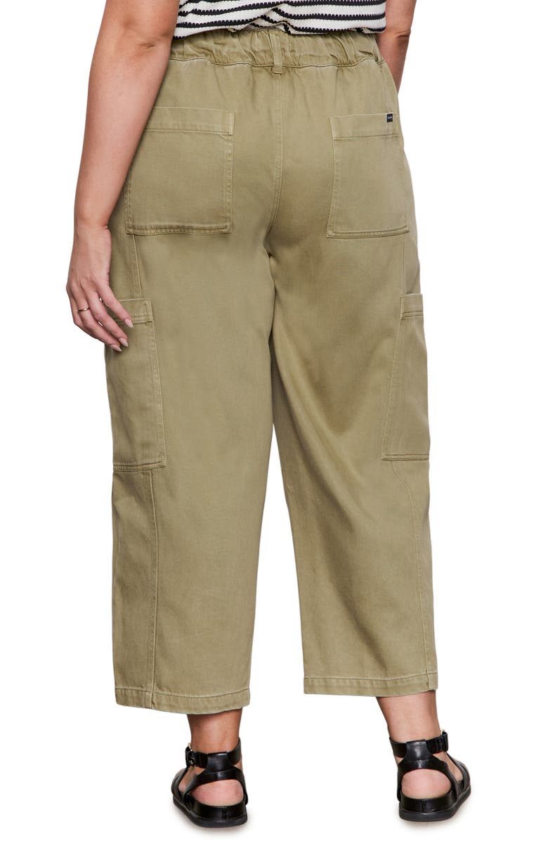 Sanctuary Area Pull-On Ankle Wide Leg Twill Cargo Pants, Alternate, color, Bamboo