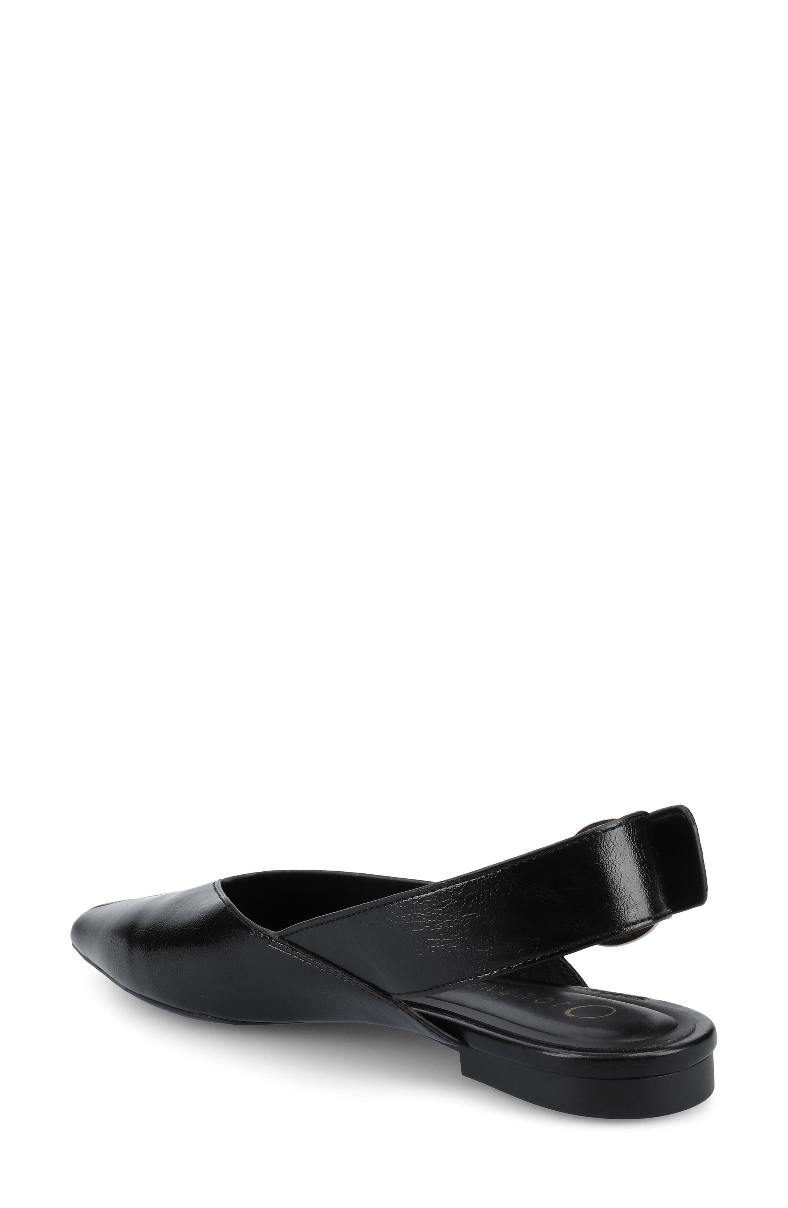 Journee Collection Jacqueline Slingback Flat, Alternate, color, Black