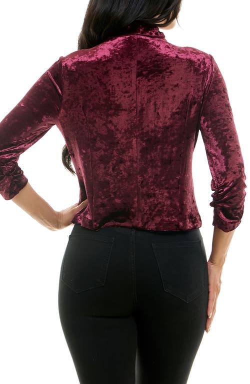 Nina Leonard Velvet One Button Blazer In Red
