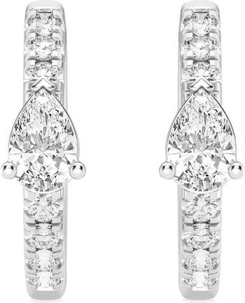 Badgley Mischka Collection 14K White Gold Lab Grown Pear Diamond