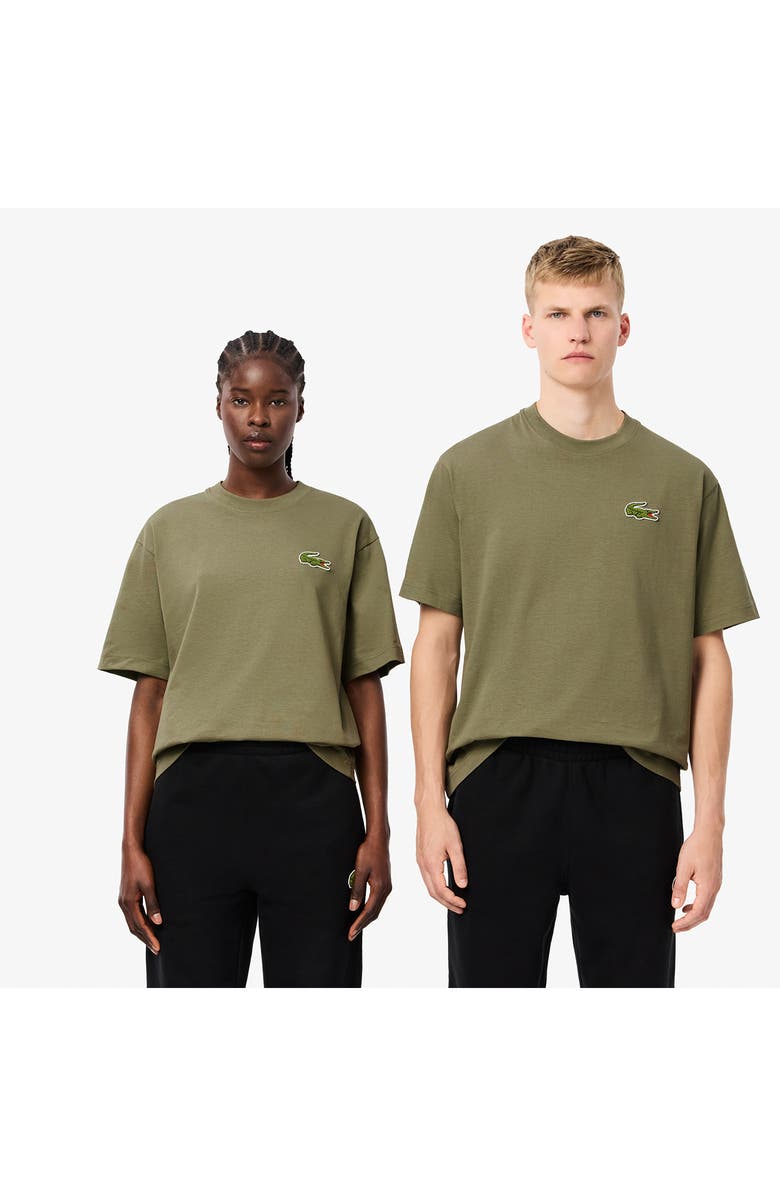 Lacoste Loose Fit Cotton T-Shirt, Alternate, color, Khaki