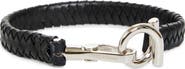 FERRAGAMO Men's Gancini Hook Braided Leather Bracelet