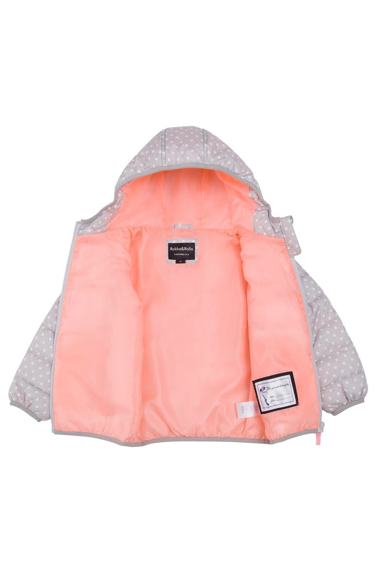 Lightweight Puffer Jacket, Alternate, color, Light Gray Polka Dot