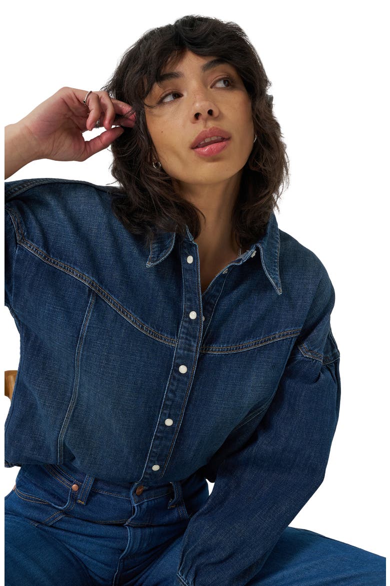 Western Denim Snap-Up Shirt, Alternate, color, HOMESTEAD HAZE