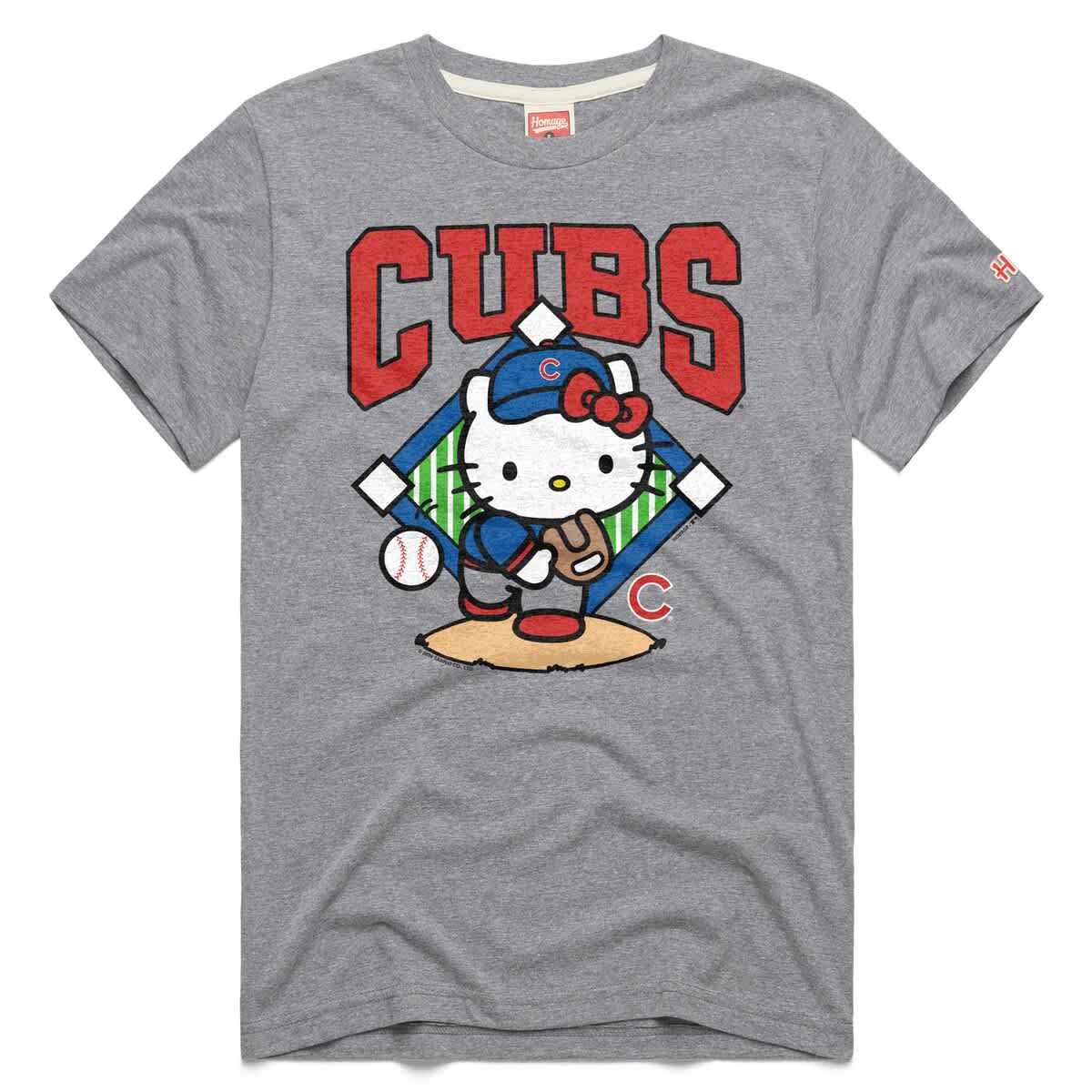 Homage Unisex   Gray Chicago Cubs Hello Kitty Tri-blend T-shirt
