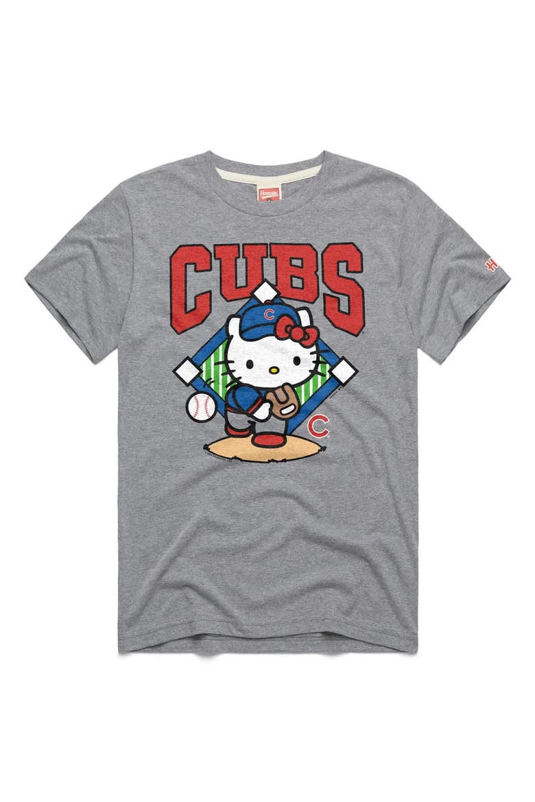 Unisex Homage  Gray Chicago Cubs Hello Kitty Tri-Blend T-Shirt, Main, color, Gray