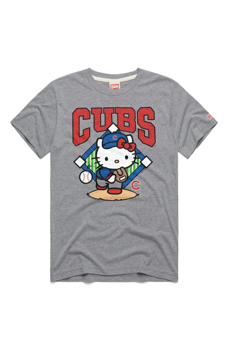 Homage Unisex Homage Gray Chicago Cubs Hello Kitty Tri-Blend T-Shirt, Main, color, Gray
