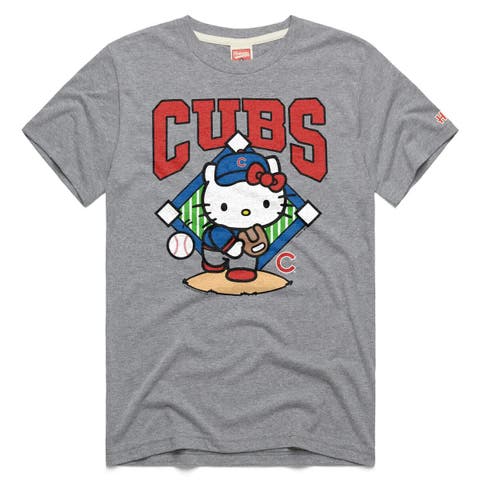 Unisex Homage  Gray Chicago Cubs Hello Kitty Tri-Blend T-Shirt