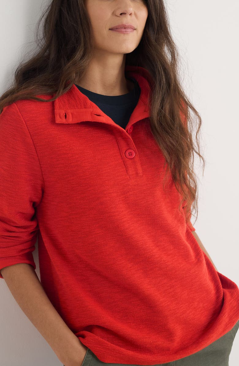 Seasalt Cornwall Last Boat Organic Cotton Henley Sweatshirt, Main, color, Dark Cinnamon