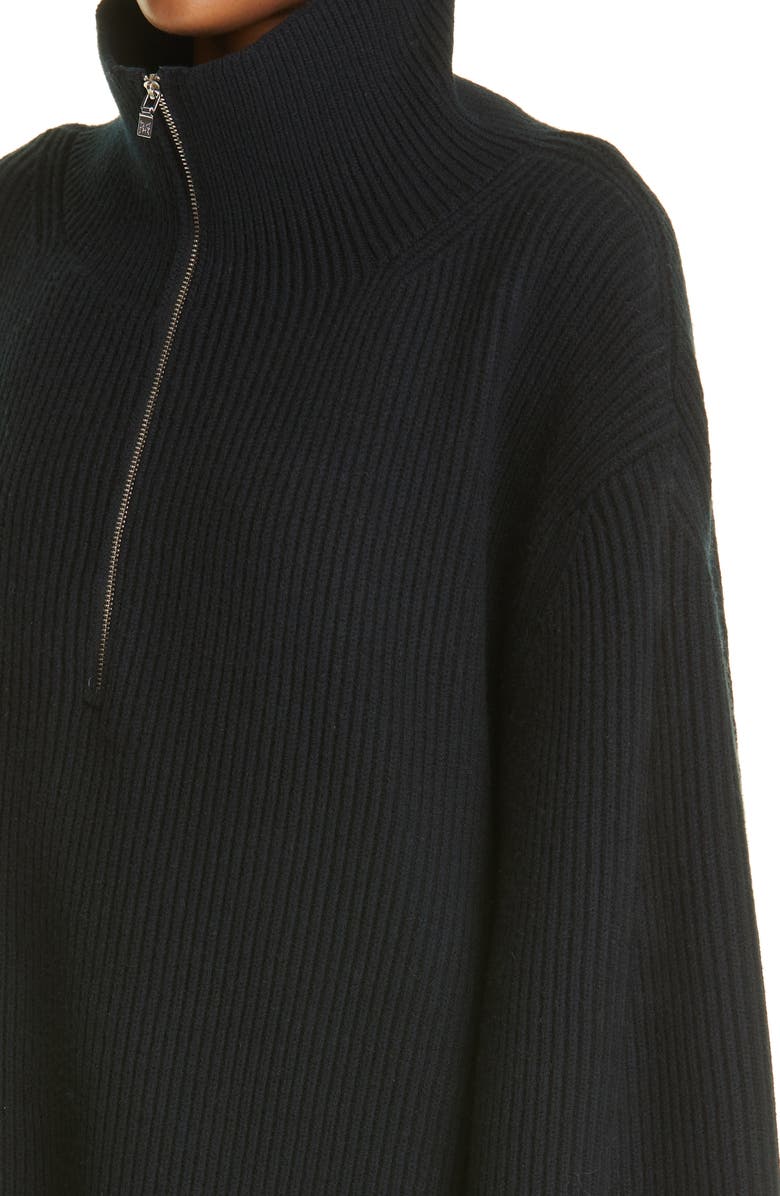 TOTEME Tomar Oversized Quarter Zip Wool Blend Sweater, Alternate, color, 