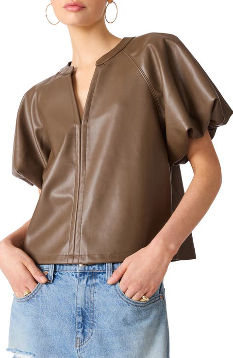 Cecila Faux Leather Top