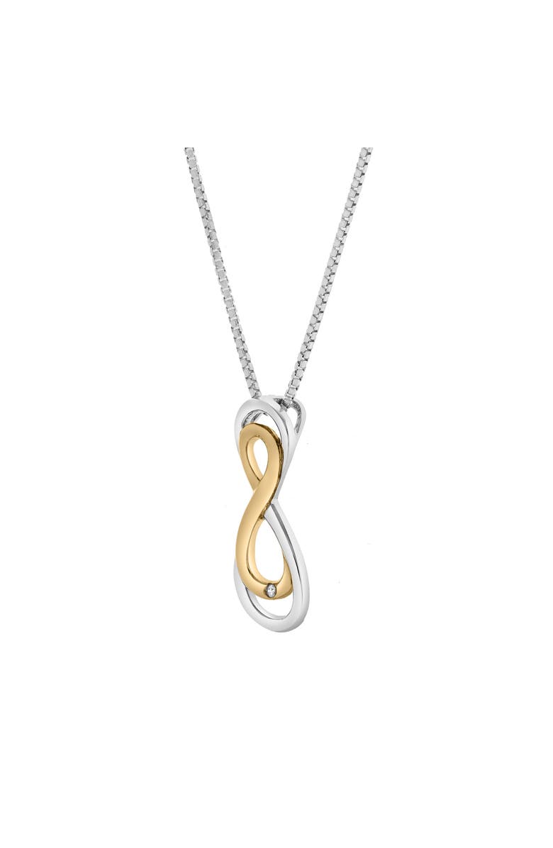 LuvMyJewelry Calirae Sterling Silver 0.02 Ct Two Tone Diamond Infinity Necklace, Alternate, color, Two-Tone Yellow&White Silver