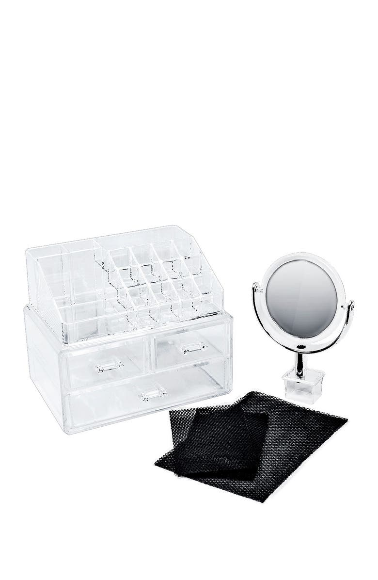 SORBUS Makeup Storage Organizer with Magnifying Mirror, Alternate, color, 