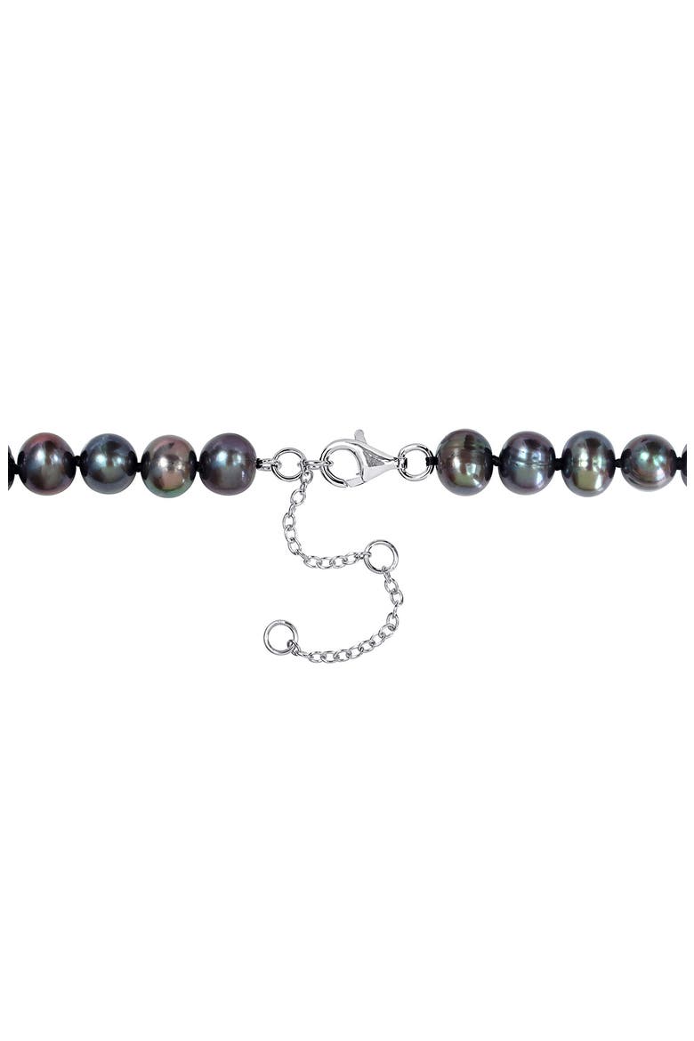 Men's Cultured Freshwater Pearl Anchor Pendant Necklace, Alternate, color, BLACK