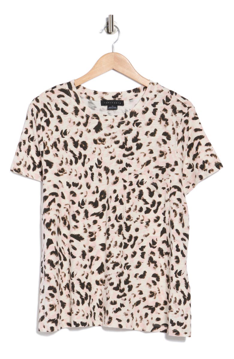 Sanctuary Cotton Blend Pocket T-Shirt, Main, color, Swan Song Pink