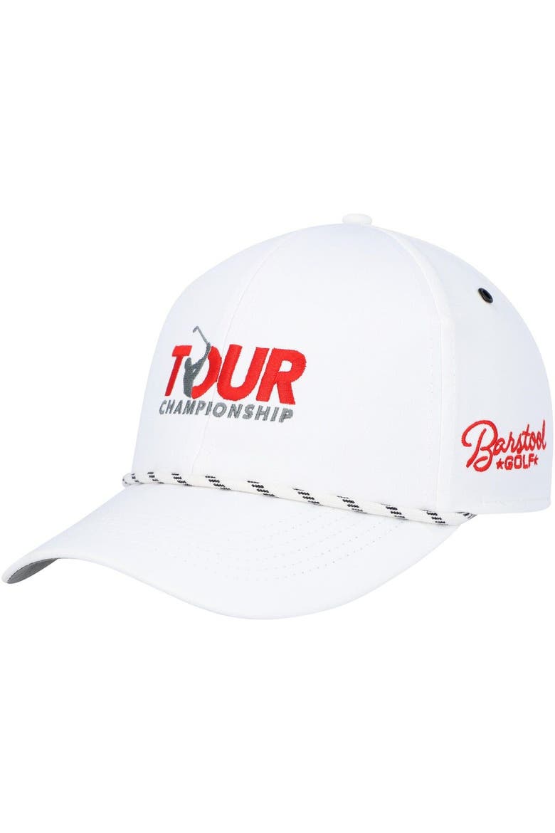Men's Barstool Golf White TOUR Championship Patch Trucker Adjustable Hat, Main, color, White