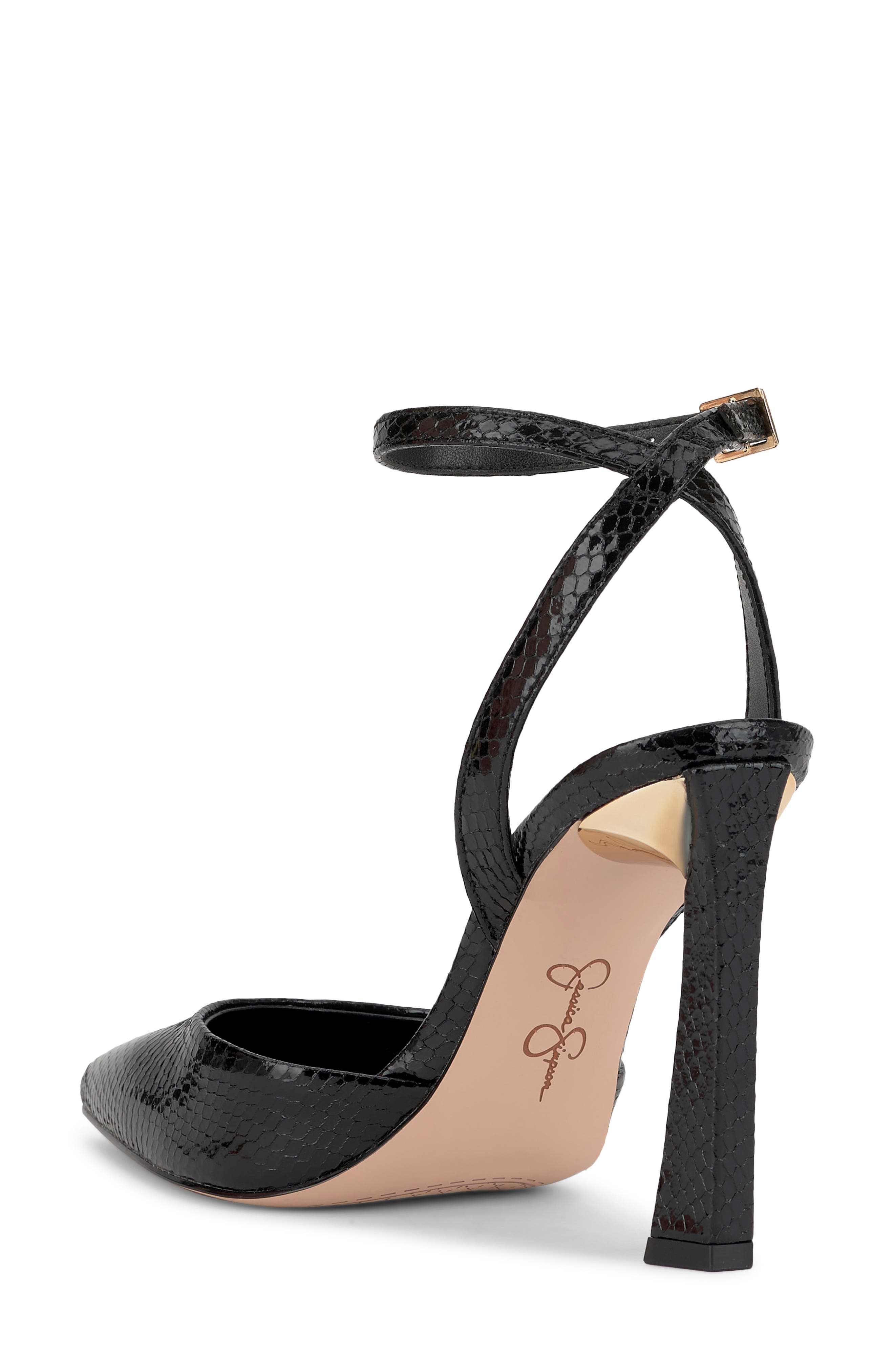 Jessica Simpson Ocanna Ankle Strap Pointed Toe Pump, Alternate, color, Black