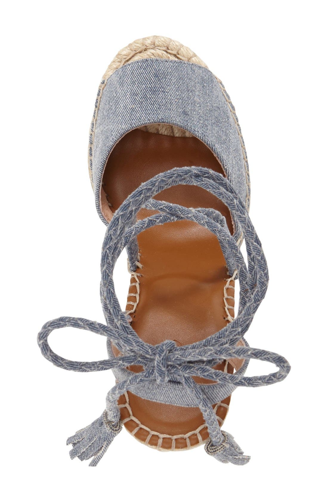'Phyllis' Espadrille Wedge, Alternate, color, DENIM FABRIC