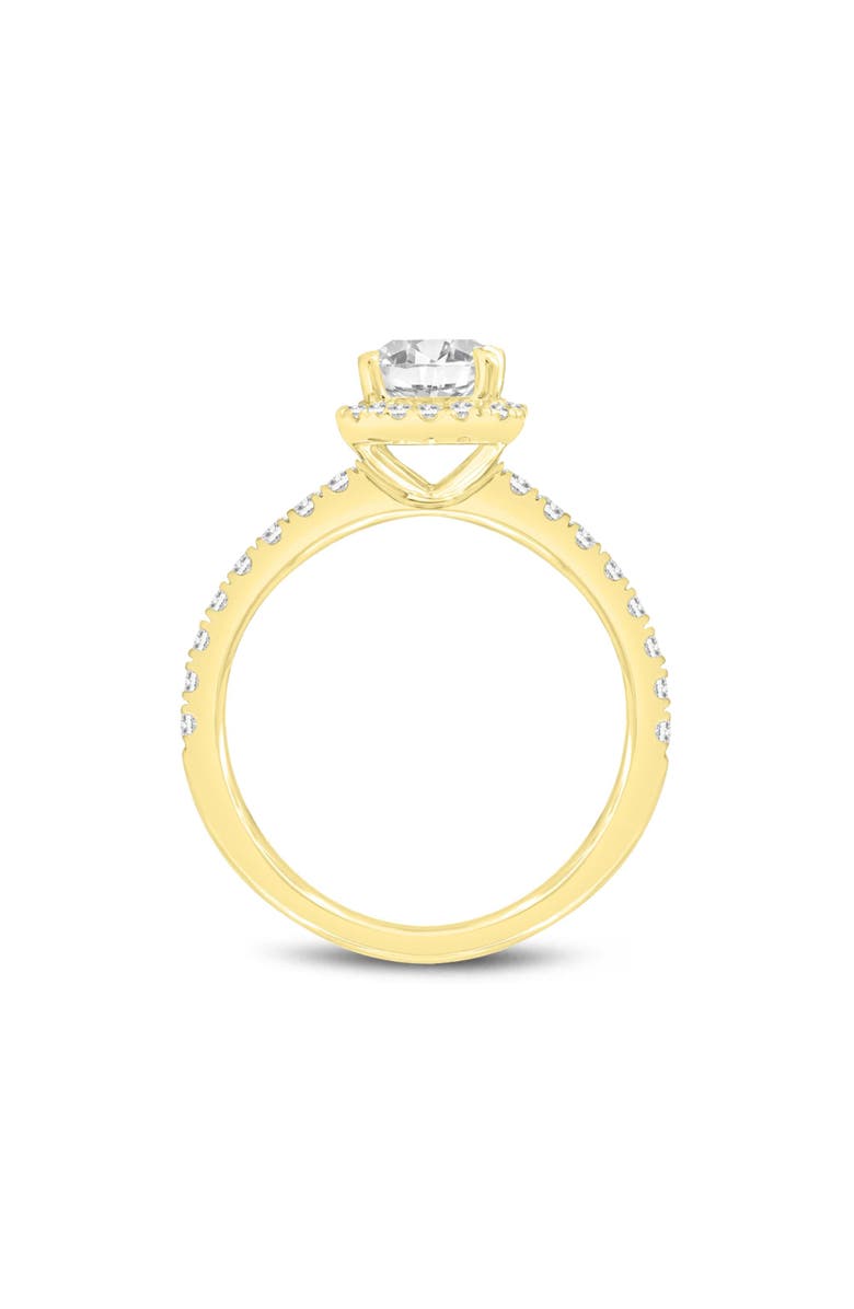 LuvMyJewelry Arpine 14K Yellow Gold Emerald Cut Lab Grown Diamond Halo Engagement Ring - 2 Ct, Alternate, color, 14K Yellow Gold