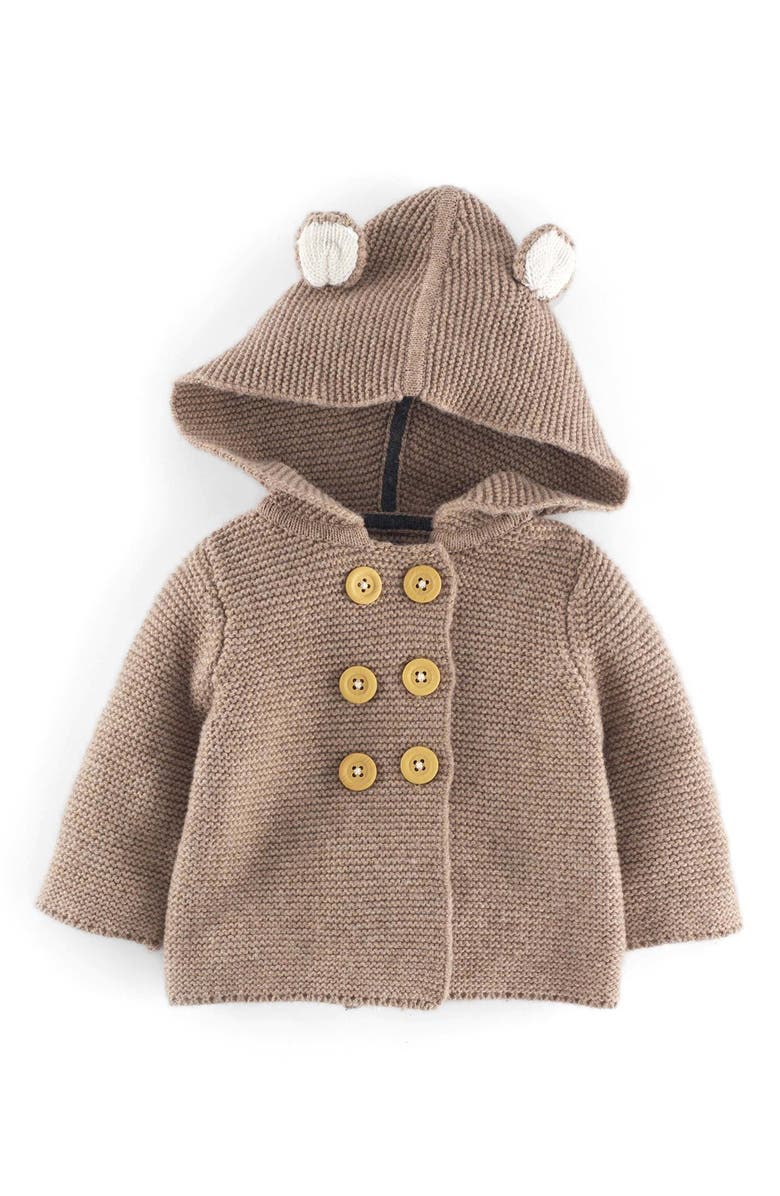 Mini Boden Hooded Knit Jacket, Main, color, 
