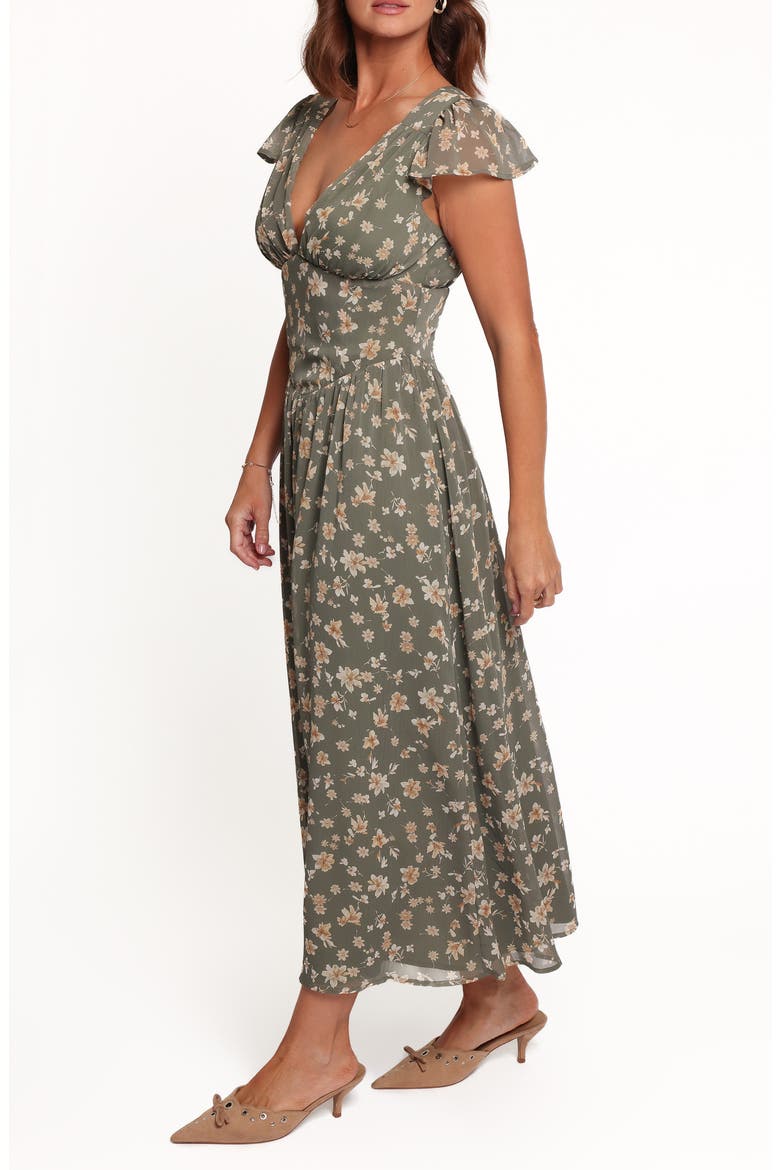 Davie Midi Dress, Alternate, color, OLIVE FLORAL