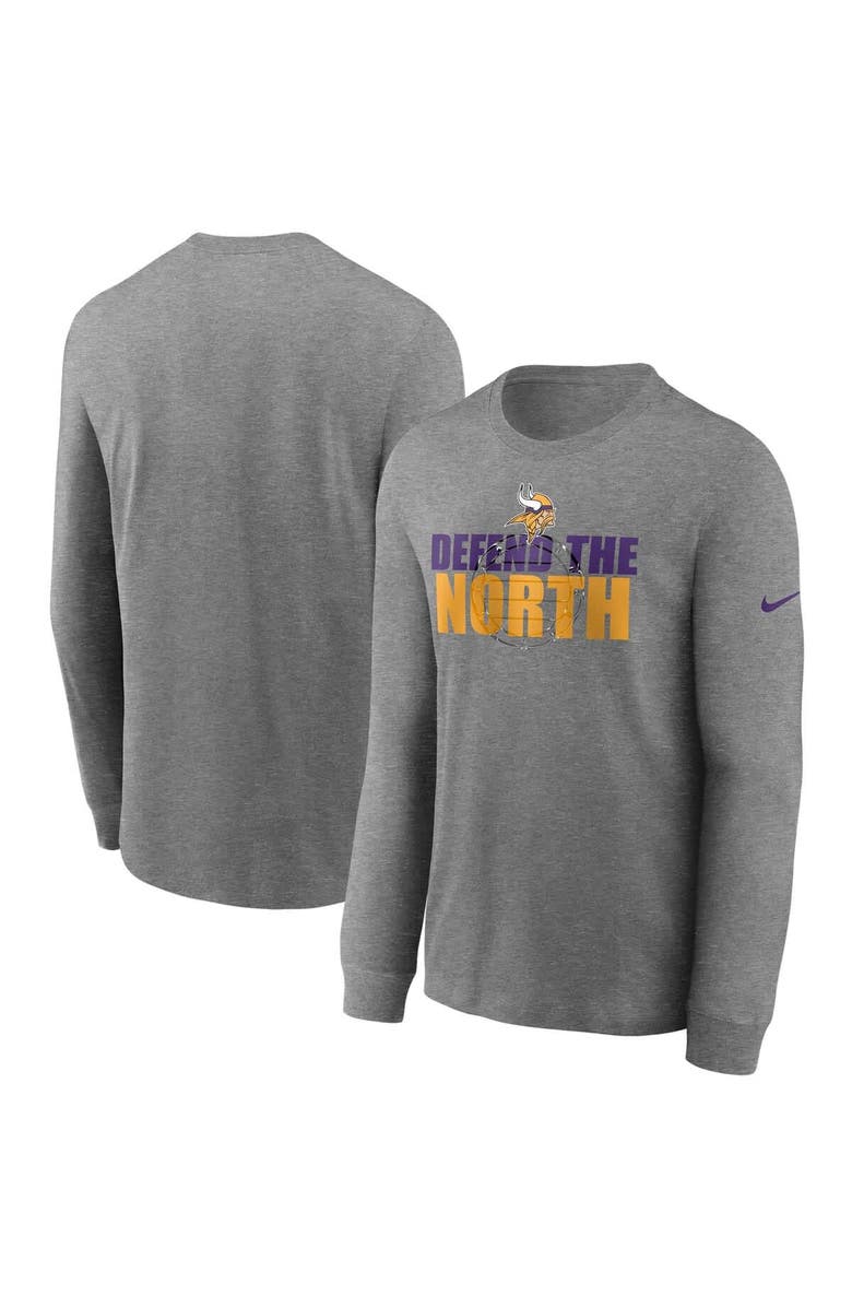 Nike Men's Nike Heathered Gray Minnesota Vikings Hyper Local Long Sleeve T-Shirt, Main, color, 