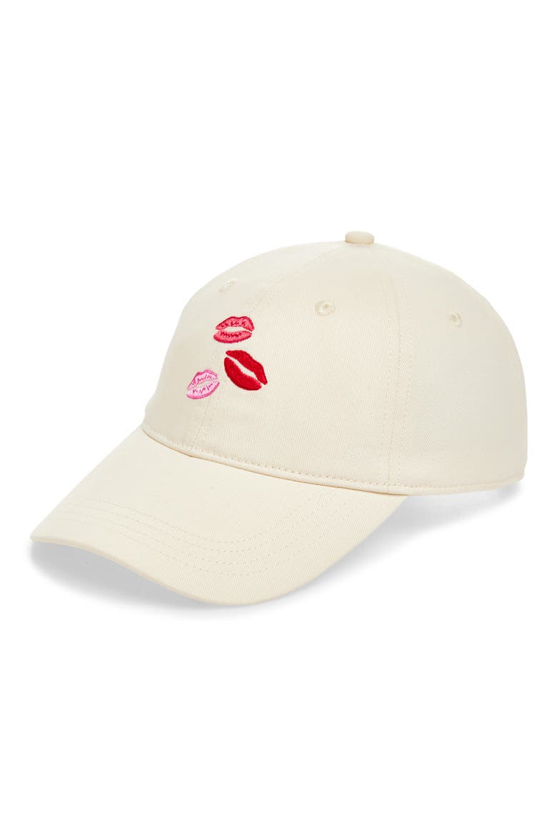 Kisses Baseball Cap, Main, color, CREAM