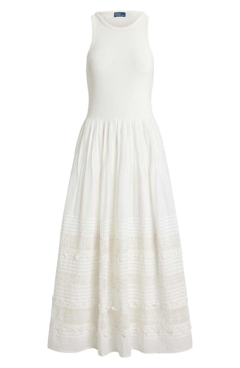 Polo Ralph Lauren Lace & Pintuck Detail Stretch Cotton Blend Tank Dress, Alternate, color, White