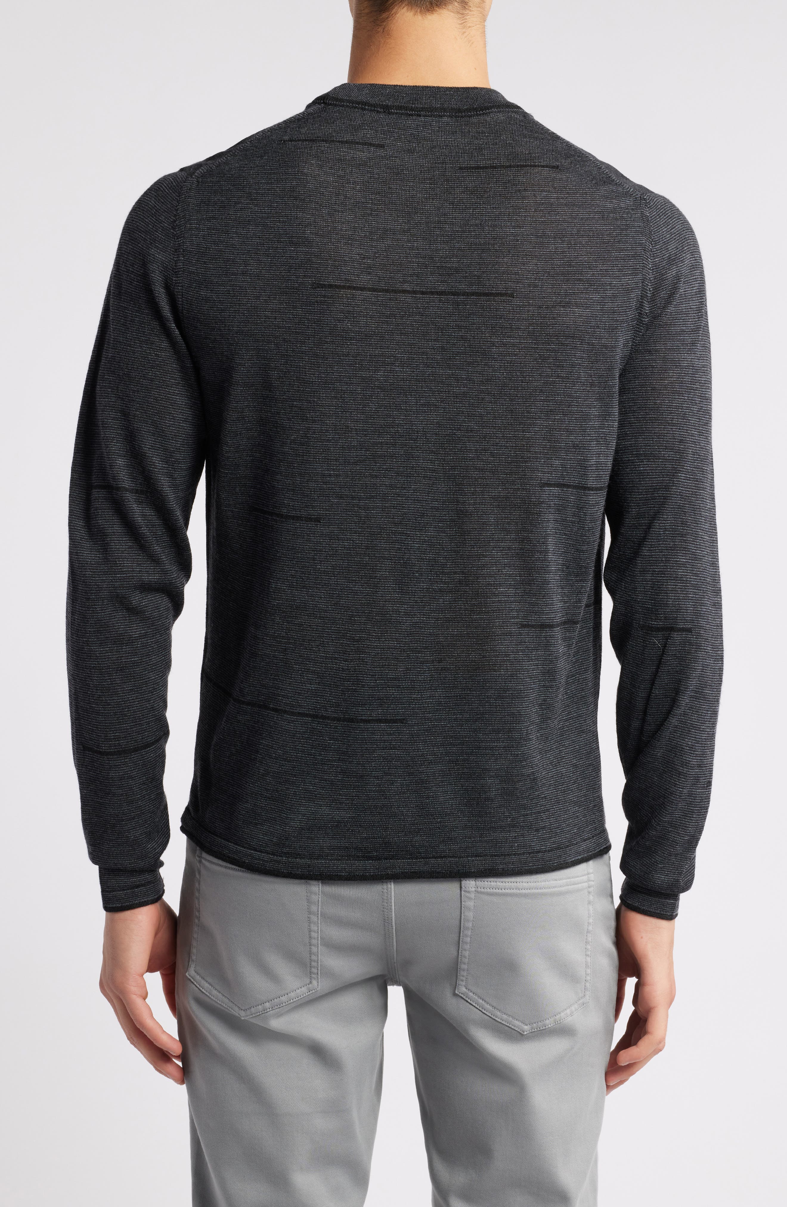 Albany Broken Stripe Wool Crewneck Sweater - image 2