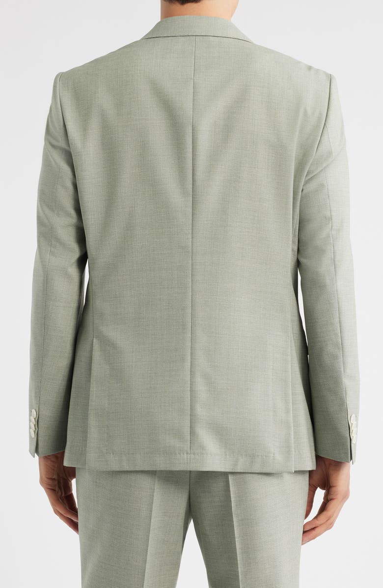 BOSS Hutson Slim Fit Microcheck Wool Blend Sport Coat, Alternate, color, Medium Green