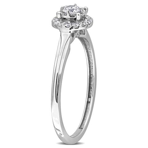 1/5 ctw Lab-Grown Diamond Halo Ring 18k