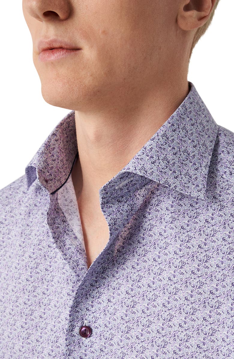 Eton Contemporary Fit Twill Dress Shirt, Alternate, color, Purple