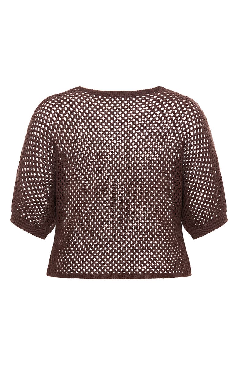 City Chic Open Stitch Sweater, Alternate, color, Chocolate
