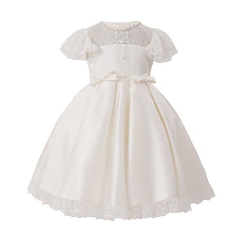Lace-Trim Puff Sleeve Dress (Baby)