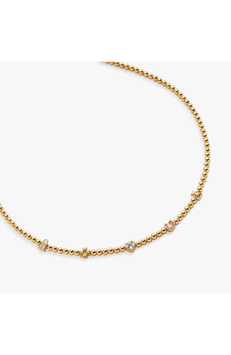 Alex and Ani Love Luck Metal Tennis Necklace, Alternate, color,