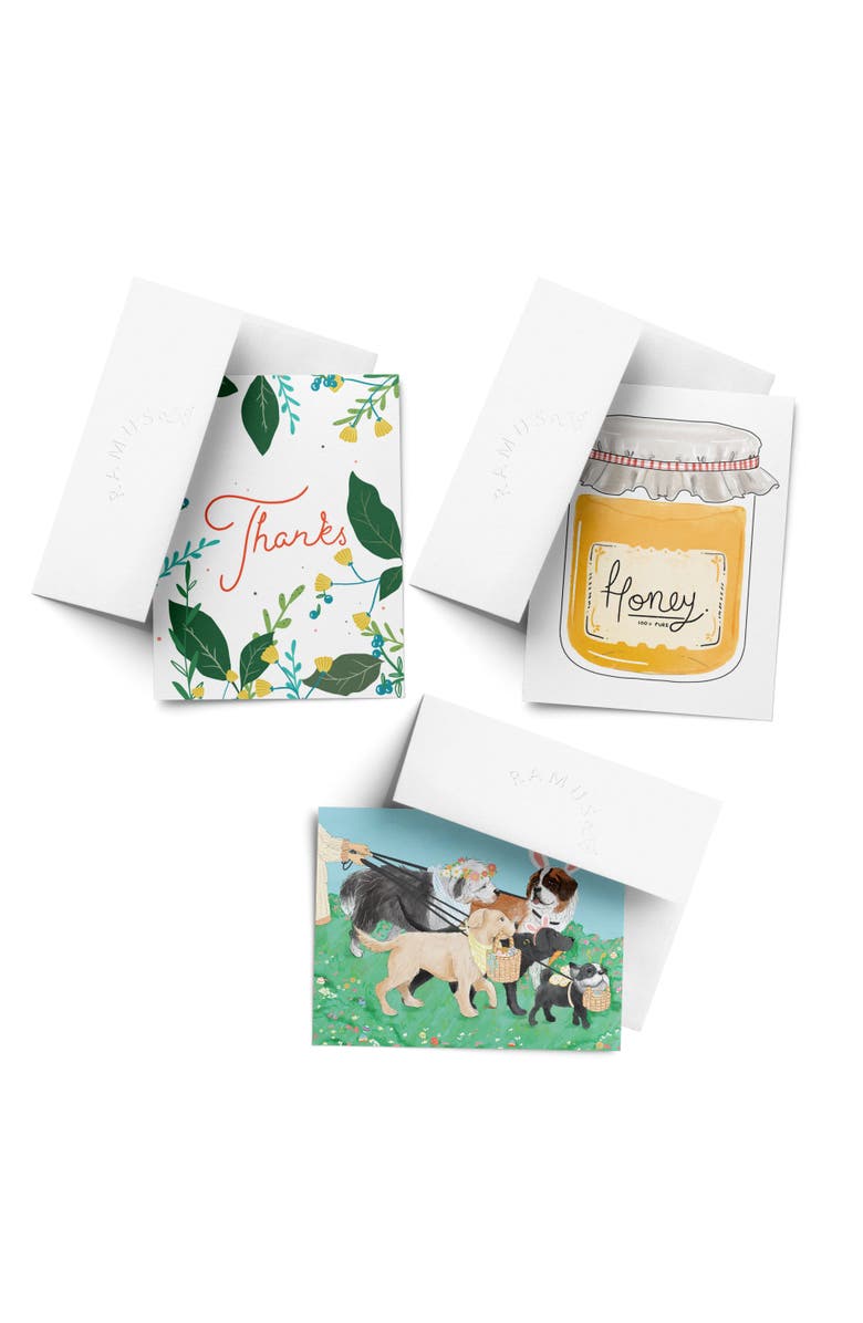 Ramus & Co Easter Assorted Greeting Card Pack (3ct) "Spring Floral Thanks, Easter Dogs, Honey ", Main, color, Multi-Pack