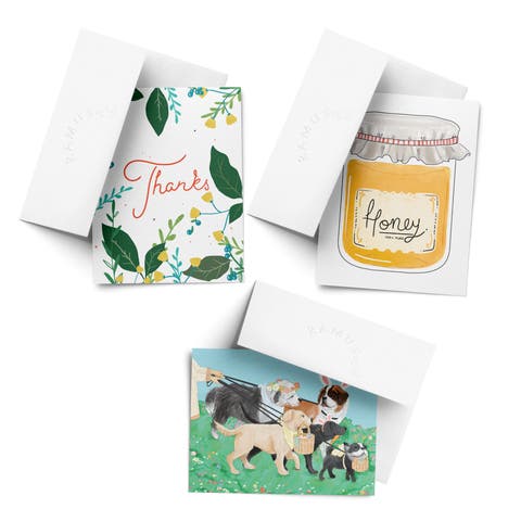 Easter Assorted Greeting Card Pack (3ct) "Spring Floral Thanks, Easter Dogs, Honey "