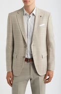 BOSS Hutson Slim Fit Plaid Wool Blend Sport Coat