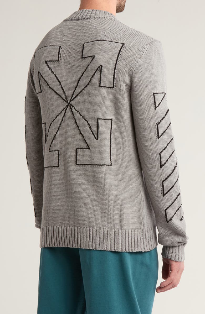 Off-White Diagonal Outline Crewneck Sweater, Alternate, color, 
