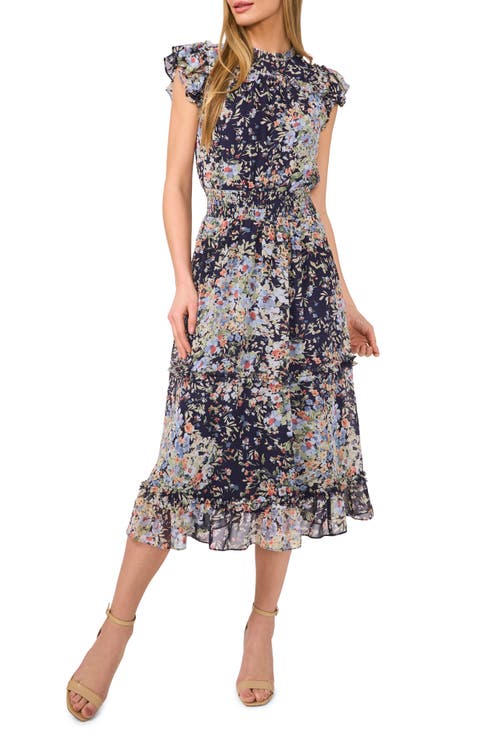 Floral Ruffle Midi Dress