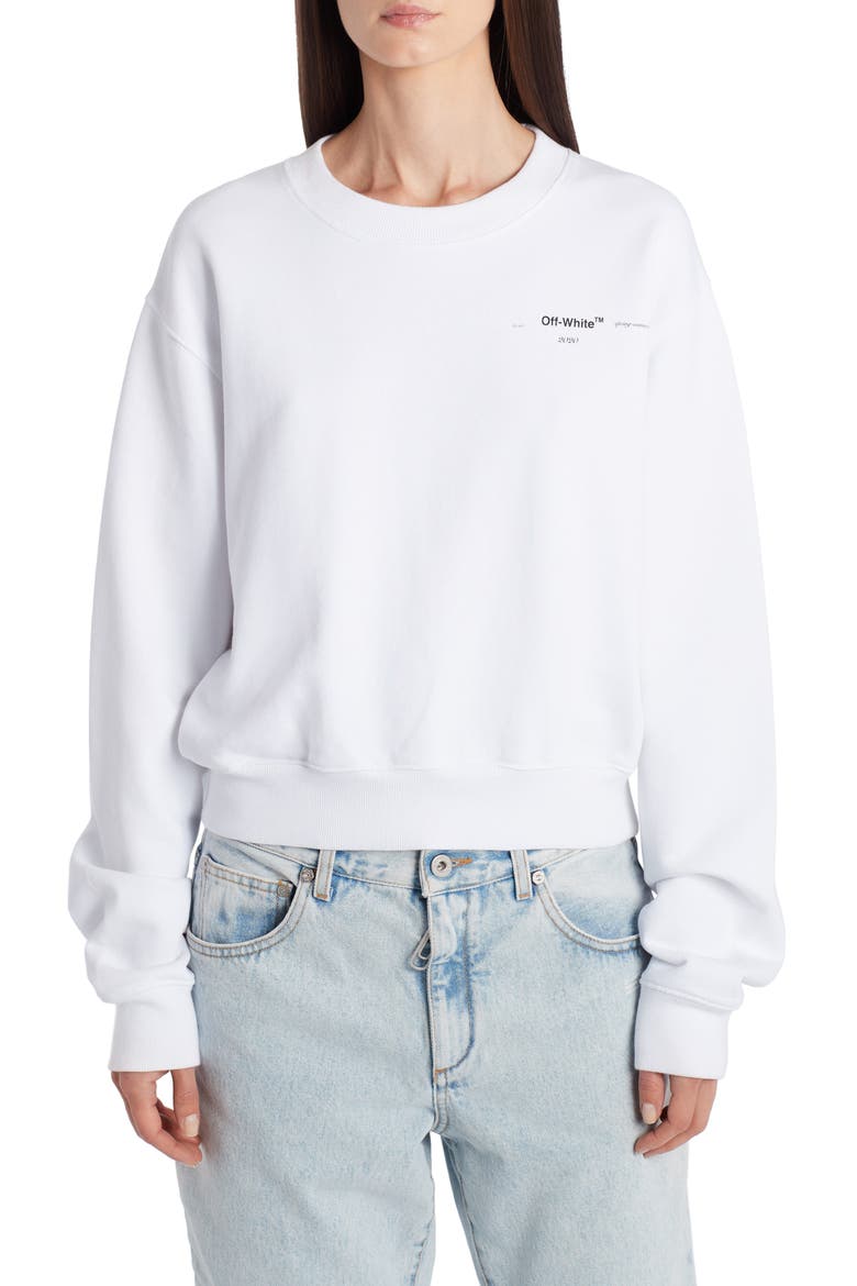 Puzzle Arrow Logo Cotton Sweatshirt, Main, color, WHITE MULTICOLOR