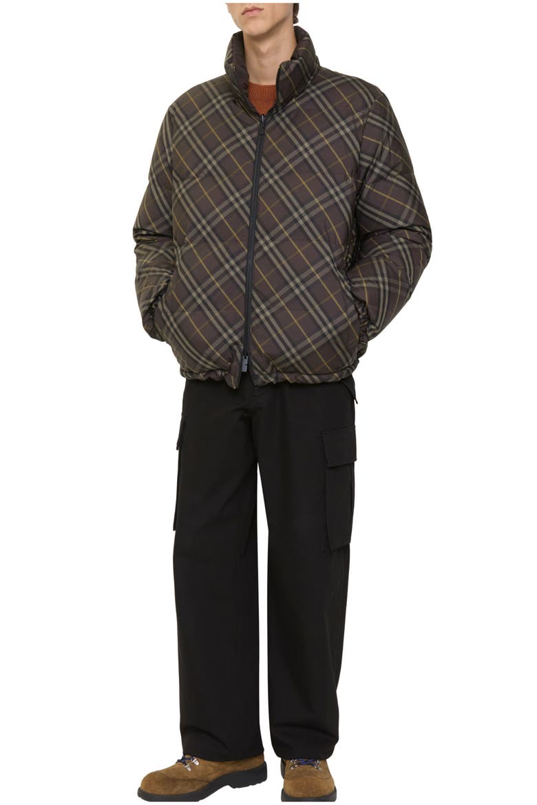 Reversible Check Snowdon Puffer Jacket, Main, color, Truffle brown