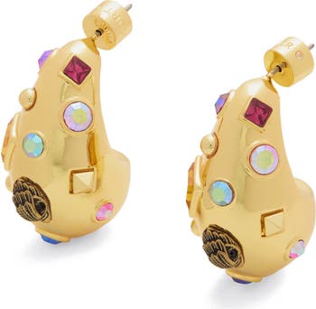 Mixed Crystal Dome Drop Earrings