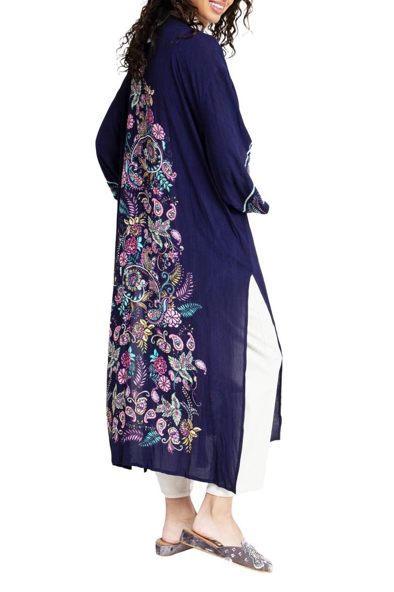 Floral Longline Topper, Alternate, color, NAVY