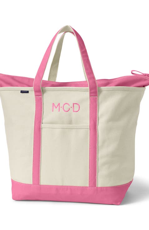 Zip Top Canvas Tote Bag