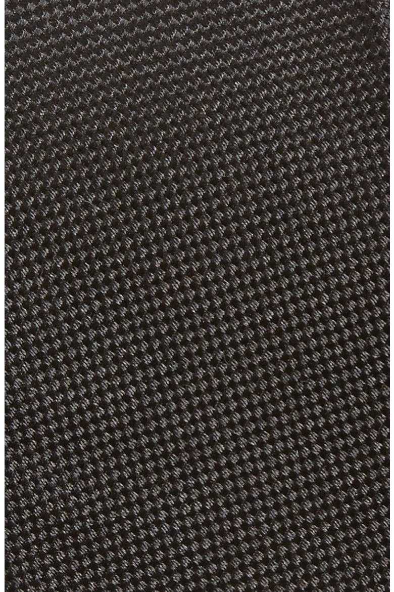 Woven Silk Tie, Alternate, color, BLACK