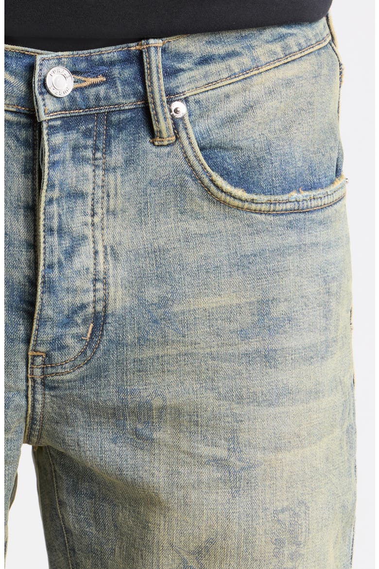 Gothic Wire Monogram Low Rise Skinny Jeans, Alternate, color, MID INDIGO
