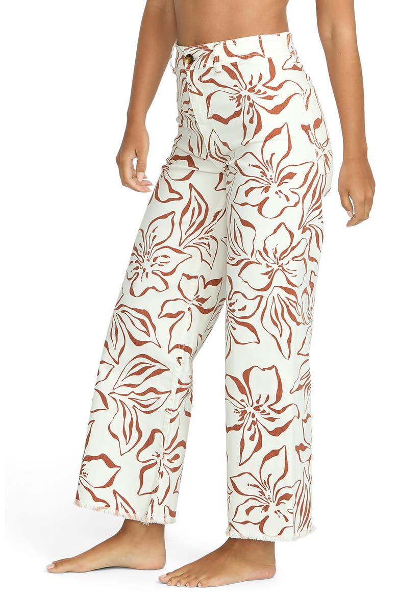 Free fall Print Wide Leg Twill Pants, Alternate, color, SALT CRYSTAL