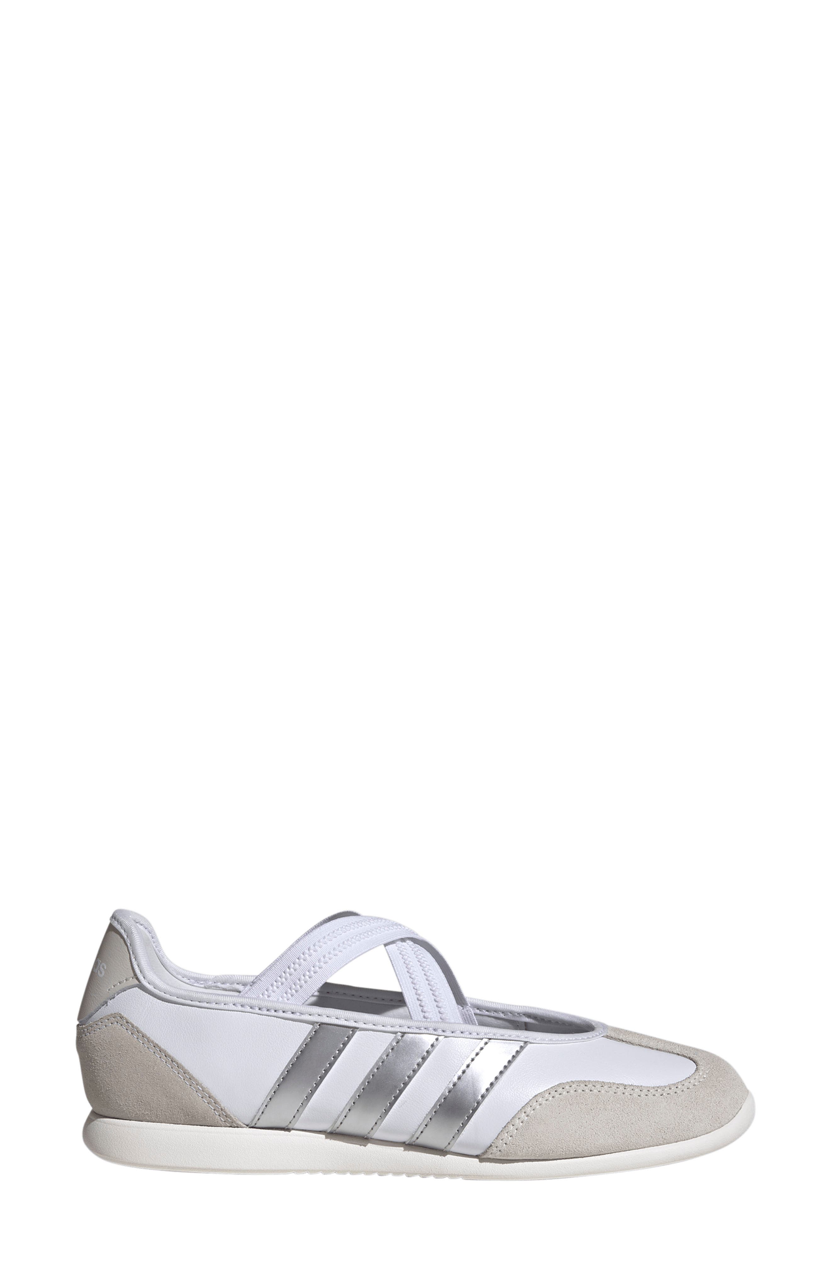adidas Barreda Mary Jane Flat, Alternate, color, White/ Silver Met./ Off White